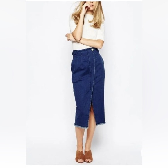 Even Vintage highwaisted denim wrap skirt - Picture 1 of 5